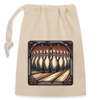 Bowling / Skittles / Bowling Alley / Pin / Strike - Closable cotton gift bag (14x20cm) - nature - Front