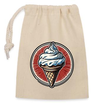 Eiscreme / Sorbet / Gelato / Sommer / Sonne - Verschließbarer Geschenkbeutel aus Baumwolle (14x20cm) - Natur - Vorne
