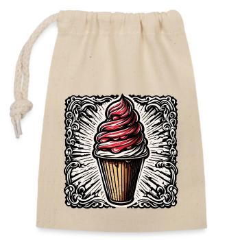 Eiscreme / Sorbet / Gelato / Sommer / Sonne - Verschließbarer Geschenkbeutel aus Baumwolle (14x20cm) - Natur - Vorne