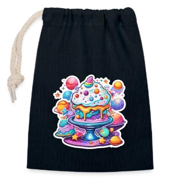 Eiscreme / Sorbet / Gelato / Sommer / Sonne - Verschließbarer Geschenkbeutel aus Baumwolle (14x20cm) - Navy - Vorne