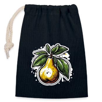 Food / Fruit / Market / Vitamins / Design - Closable cotton gift bag (14x20cm) - navy - Front