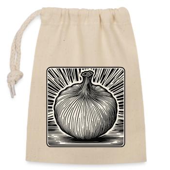Food / Vegetables / Market / Vitamins / Design - Closable cotton gift bag (14x20cm) - nature - Front