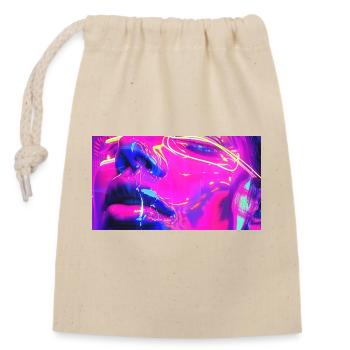 Neo-Expressionist Face - Closable cotton gift bag (14x20cm) - nature - Front