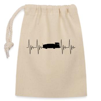 Aircraft Tug Pushback Pusher Heartbeat ECG - Closable cotton gift bag (14x20cm) - nature - Front