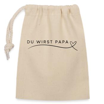 Du wirst Papa - Verschließbarer Geschenkbeutel aus Baumwolle (14x20cm) - Natur - Vorne