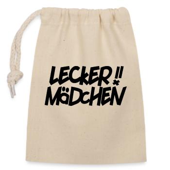 Lecker Mädchen, auf Kölnisch, modern - Verschließbarer Geschenkbeutel aus Baumwolle (14x20cm) - Natur - Vorne