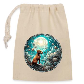 Animal in Soap Bubble / Childlike / Cute / Dog - Closable cotton gift bag (14x20cm) - nature - Front