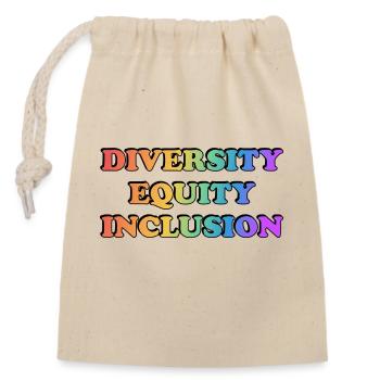 Diversity Equity Inclusion Rainbow LGBT Pride - Closable cotton gift bag (14x20cm) - nature - Front