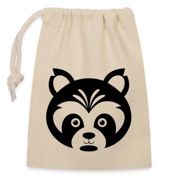 panda - Closable cotton gift bag (14x20cm) - nature - Front