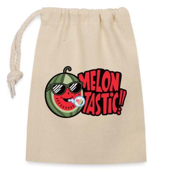 MELON TASTIC - Closable cotton gift bag (14x20cm) - nature - Front