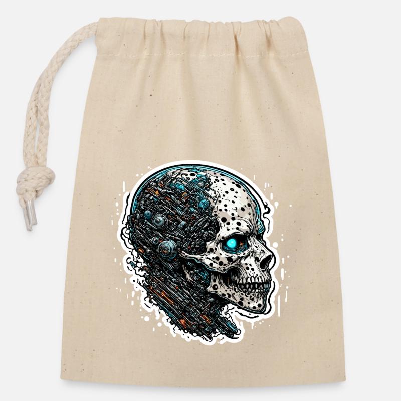 Terminator - Closable cotton gift bag (14x20cm) - nature