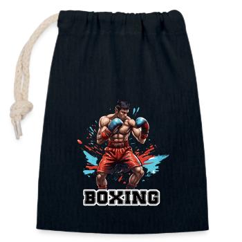 Boxer / Sport / Kampf / Arena / Boxring / Fäuste - Verschließbarer Geschenkbeutel aus Baumwolle (14x20cm) - Navy - Vorne