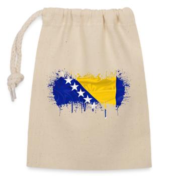 Bosnia in herzegovina europe sarajavo flag mostar - Closable cotton gift bag (14x20cm) - nature - Front