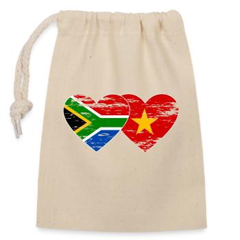 Afrique du Sud Vietnam Drapeau Coeur Utilisé - Sac cadeau en coton avec cordon (14 x 20 cm) - nature - Devant
