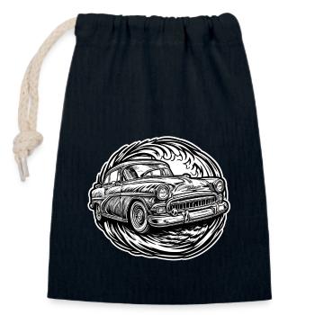 Car / Vehicle / Passenger Car / Mobile / Old Timer / Driving - Closable cotton gift bag (14x20cm) - navy - Front