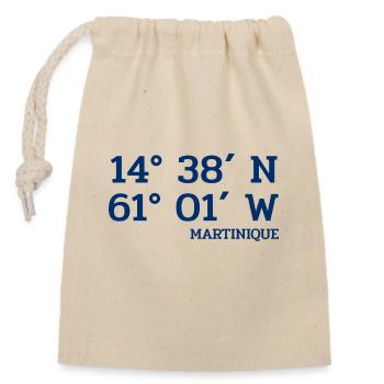 Martinique Coordinates - Koordinaten - West Indies - Closable cotton gift bag (14x20cm) - nature - Front