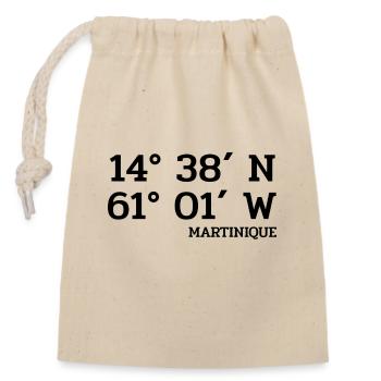 Coordonnées Martinique - Koordinaten - Antilles - Sac cadeau en coton avec cordon (14 x 20 cm) - nature - Devant