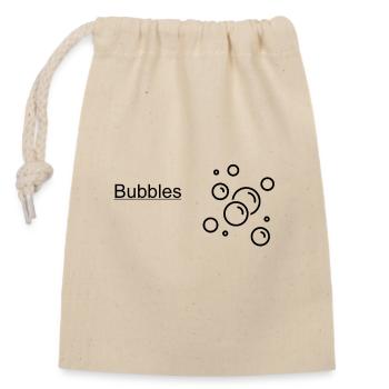 BUBBLES blässchen - Verschließbarer Geschenkbeutel aus Baumwolle (14x20cm) - Natur - Vorne
