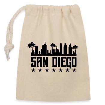 san diego - Verschließbarer Geschenkbeutel aus Baumwolle (14x20cm) - Natur - Vorne