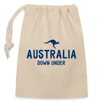Australia - Down Under - Australia - Kangaroo - Closable cotton gift bag (14x20cm) - nature - Front