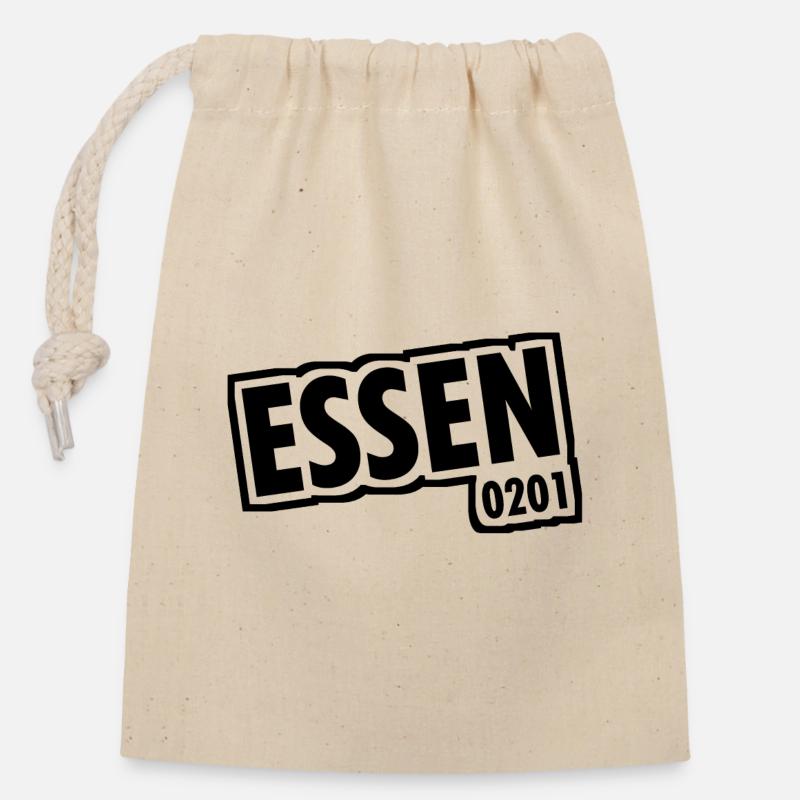 Essen - 0201 - Area Code - Slogan - Closable cotton gift bag (14x20cm) - nature