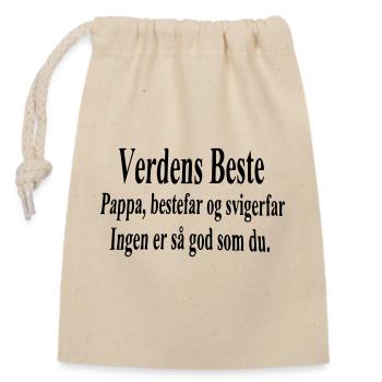 der beste Vater der Welt - Verschließbarer Geschenkbeutel aus Baumwolle (14x20cm) - Natur - Vorne