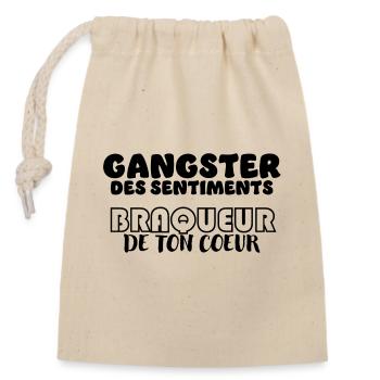 Gangster des sentiments - Sac cadeau en coton avec cordon (14 x 20 cm) - nature - Devant