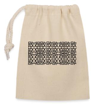 Unique - Closable cotton gift bag (14x20cm) - nature - Front