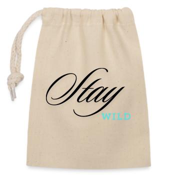 Restez sauvage - Sac cadeau en coton avec cordon (14 x 20 cm) - nature - Devant