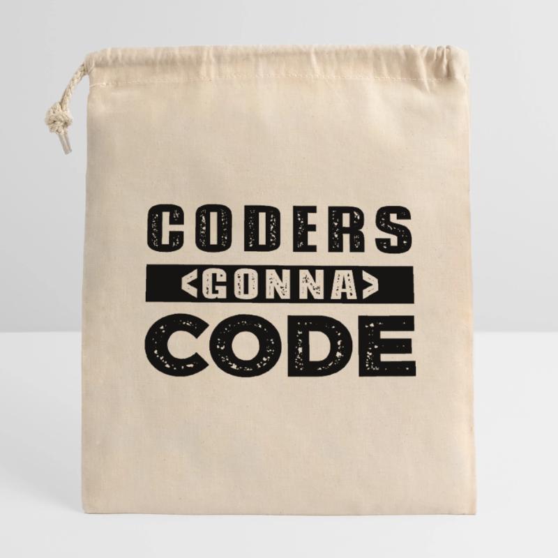 Coders going to Code Closable cotton gift bag (14x20cm)