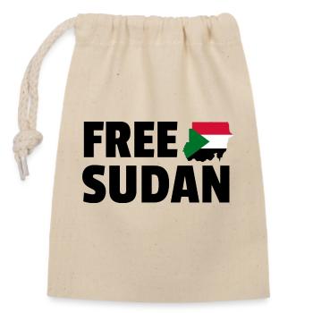 Soudan libre : Soutenez la liberté soudanaise - Sac cadeau en coton avec cordon (14 x 20 cm) - nature - Devant