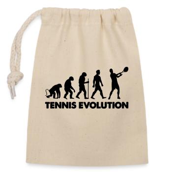 tennis evolution - Verschließbarer Geschenkbeutel aus Baumwolle (14x20cm) - Natur - Vorne