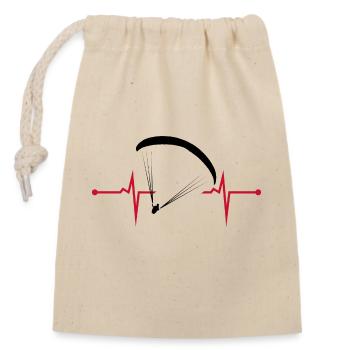 Battement de cœur en parapente : l’adrénaline dans la conception de l’ECG - Sac cadeau en coton avec cordon (14 x 20 cm) - nature - Devant