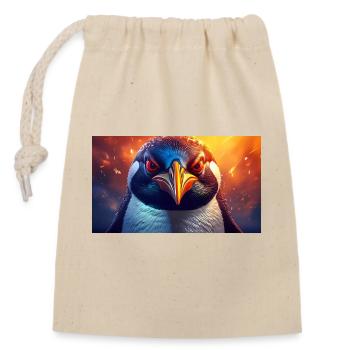 Niedliche mürrische griesgrämige Tiere - Pinguin - Verschließbarer Geschenkbeutel aus Baumwolle (14x20cm) - Natur - Vorne
