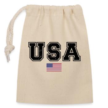 TEAM USA amerikanische Flagge Fahne unter Schrift - Verschließbarer Geschenkbeutel aus Baumwolle (14x20cm) - Natur - Vorne