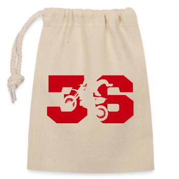 Moto 36 motard - Sac cadeau en coton avec cordon (14 x 20 cm) - nature - Devant