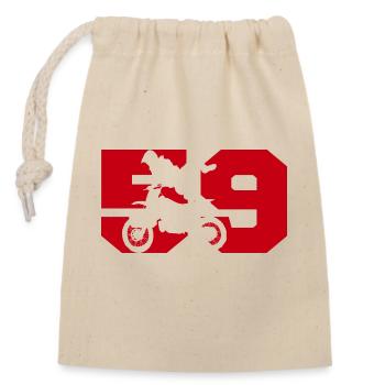 Moto 59 motard - Closable cotton gift bag (14x20cm) - nature - Front