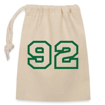 Number 92 sport - Closable cotton gift bag (14x20cm) - nature - Front