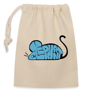 Graff Mouse-Elephant - Closable cotton gift bag (14x20cm) - nature - Front