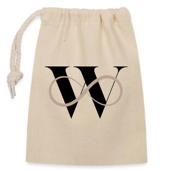 Infinite w Letter - Closable cotton gift bag (14x20cm) - nature - Front
