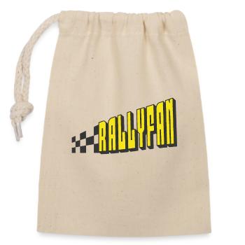 Rallyfan yellow black - Closable cotton gift bag (14x20cm) - nature - Front