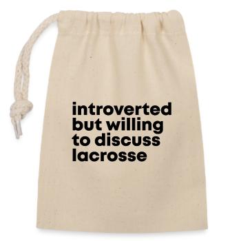 Lacrosse - Closable cotton gift bag (14x20cm) - nature - Front
