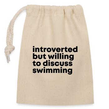 natation - Sac cadeau en coton avec cordon (14 x 20 cm) - nature - Devant