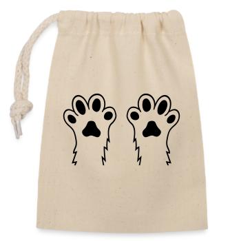 Haarige Katzen Hunde Pfoten Tatzen Wild Tier Hände - Verschließbarer Geschenkbeutel aus Baumwolle (14x20cm) - Natur - Vorne