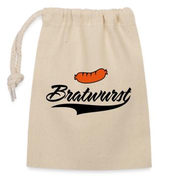 Einfach lecker Bratwurst - Verschließbarer Geschenkbeutel aus Baumwolle (14x20cm) - Natur - Vorne