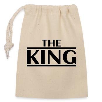 The King - Closable cotton gift bag (14x20cm) - nature - Front