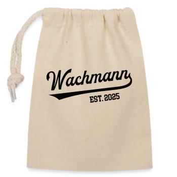 Wachmann 2025 Beruf Sicherheitsdienst Wachdienst - Verschließbarer Geschenkbeutel aus Baumwolle (14x20cm) - Natur - Vorne