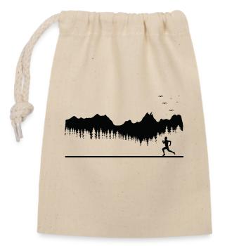 Trail Running Sports - Closable cotton gift bag (14x20cm) - nature - Front