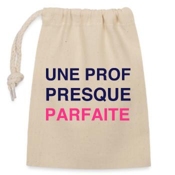 School / Teacher / Teacher / Teacher / Teacher - Closable cotton gift bag (14x20cm) - nature - Front