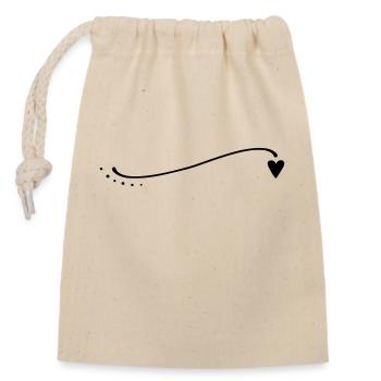 Curved Heart Line - Closable cotton gift bag (14x20cm) - nature - Front